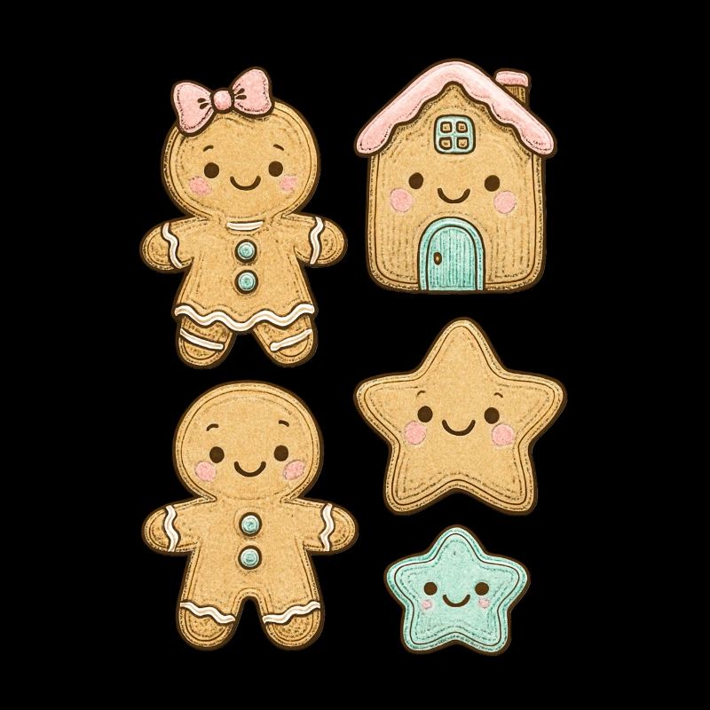 Lustige und bunte Lebkuchenfiguren