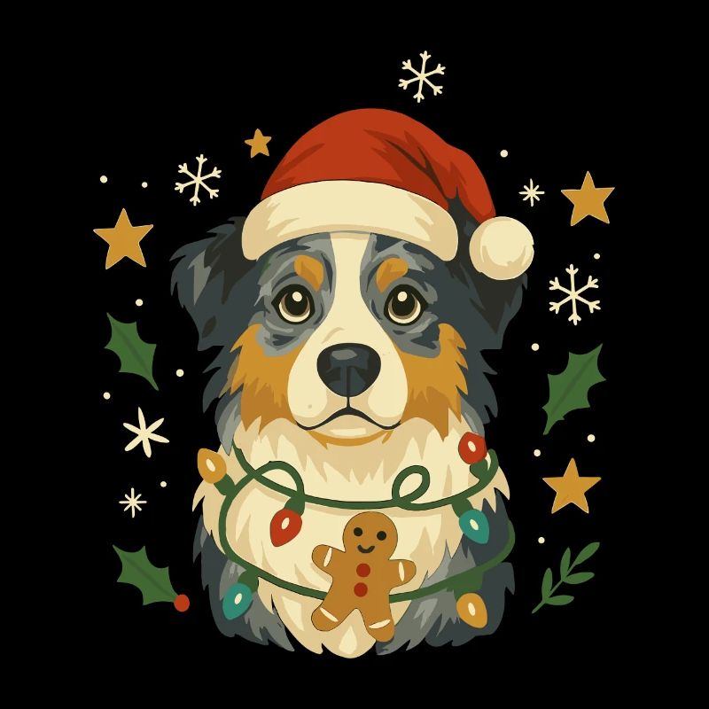 Berger australien mignon dans le design de Noël