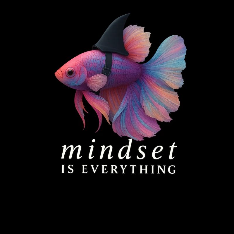 Mindset Fighting Fish Helmet, Motivational Saying 