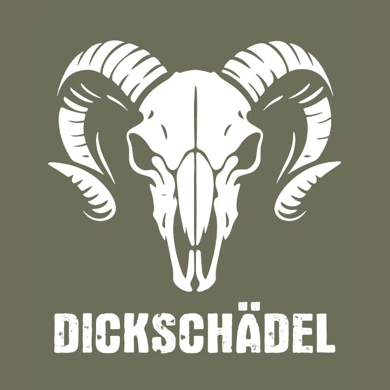 Widderkopf Schädel mit Hörnern - Dickschädel