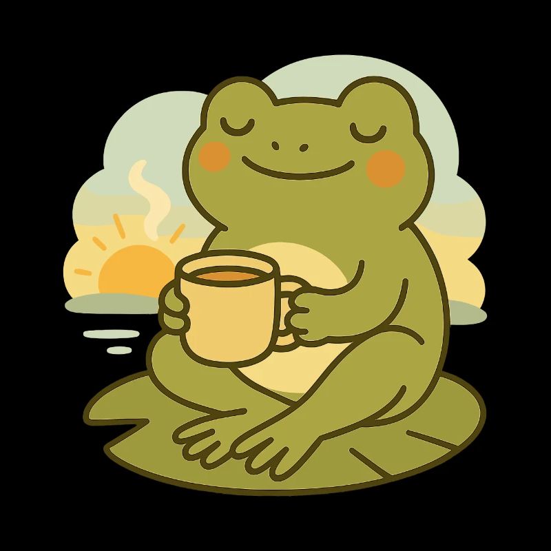 Frog with Coffee – Morning Rest Design