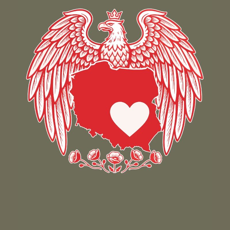 Polish Eagle Heart Map Design