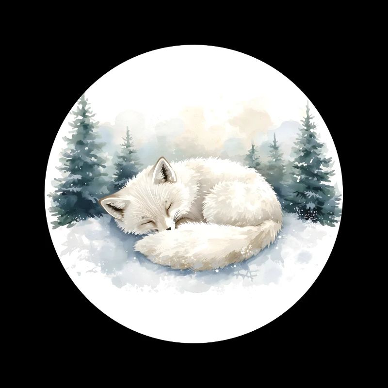 Renard arctique Snowsleep Aquarelle