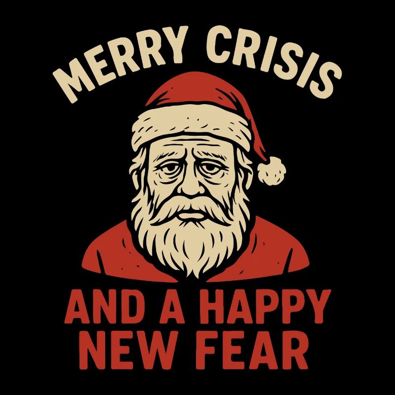 Joyeuse Crise Et Une Nouvelle Peur Heureuse Père Noël Drôle