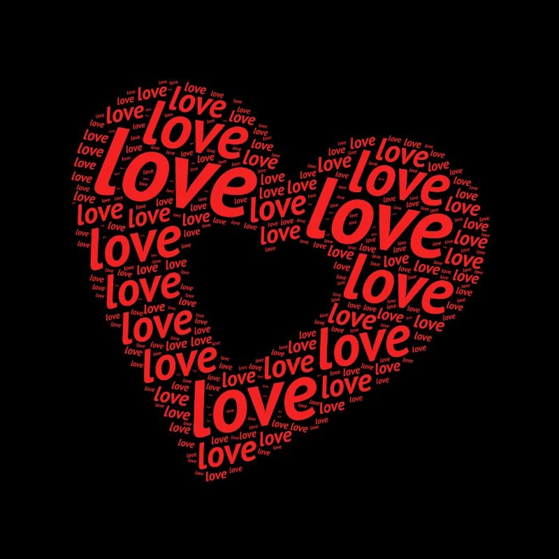 Cœur typographique amour
