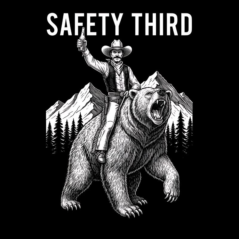 Safety Third Funny Sarcastic Cowboy Safety