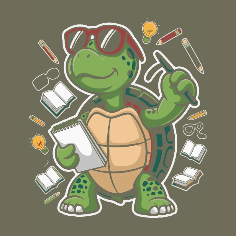 Lernschildkröte mit Brille