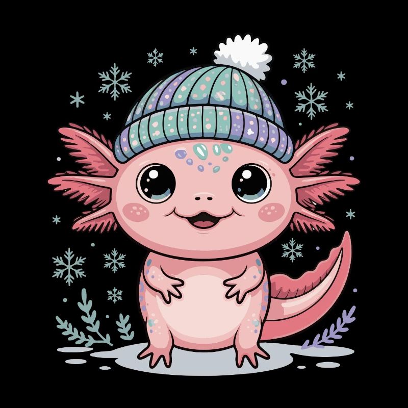 Axolotl mit Strickmütze