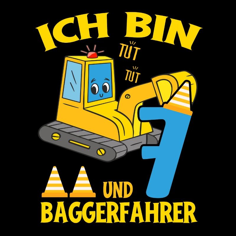 Geburtstag Bagger 7 Jahre Bagger Party Geschenk