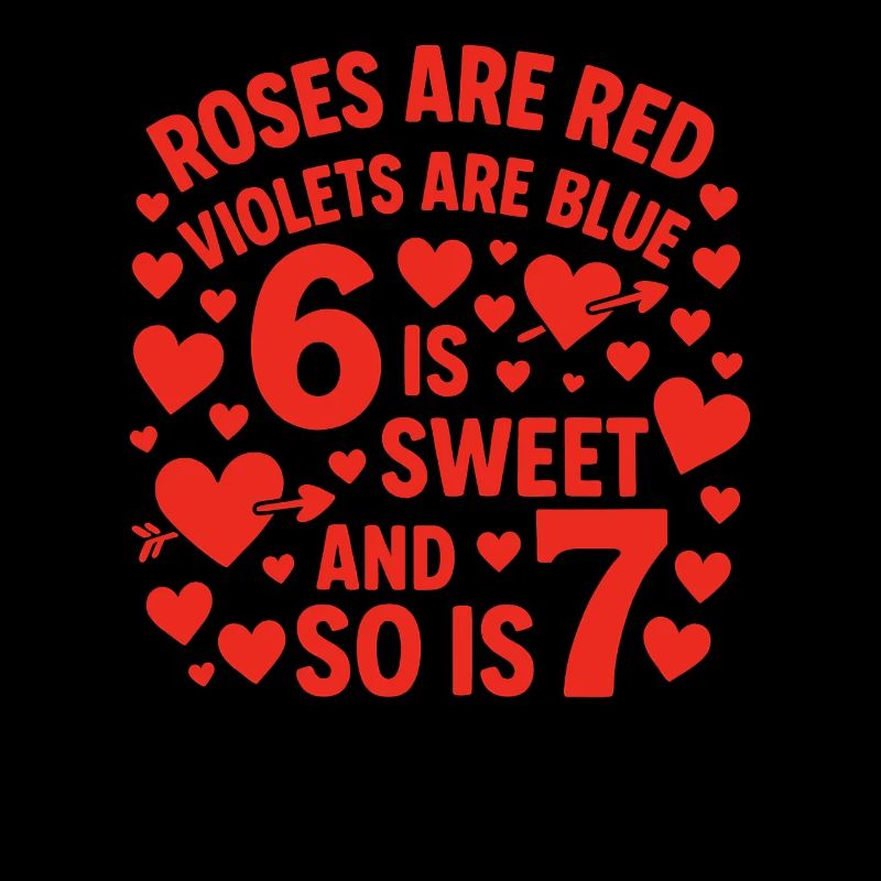 Valentinstag 6-7 Spaß 67 Nummer Valentinstag Sechs
