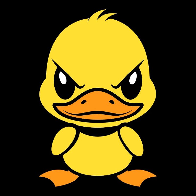 Expressive yellow rebellious duckling