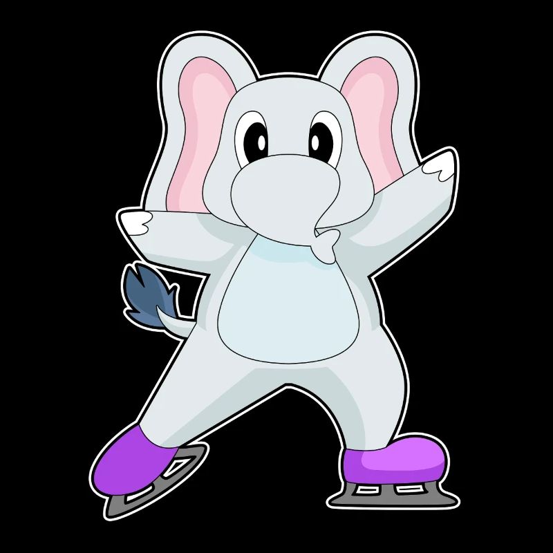 Elefant Eislaufen Schlittschuhe Wintersport