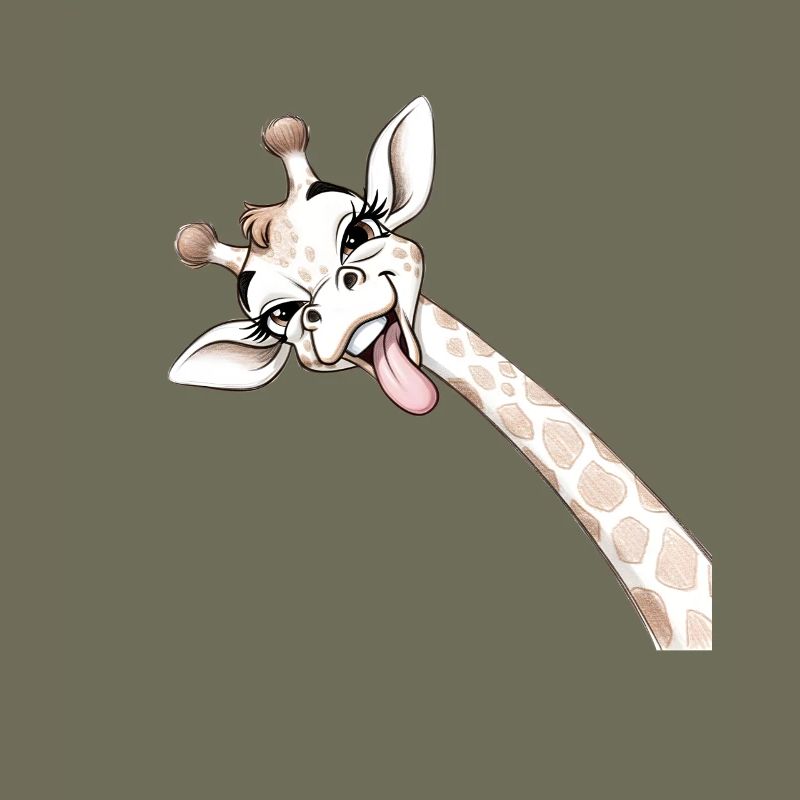 Girafe Joyeuse Langue Déployée