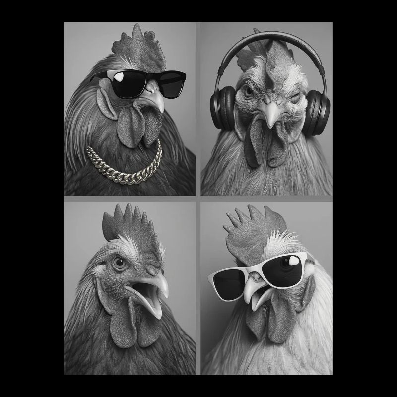Hipster Coq Collage Poules Poules