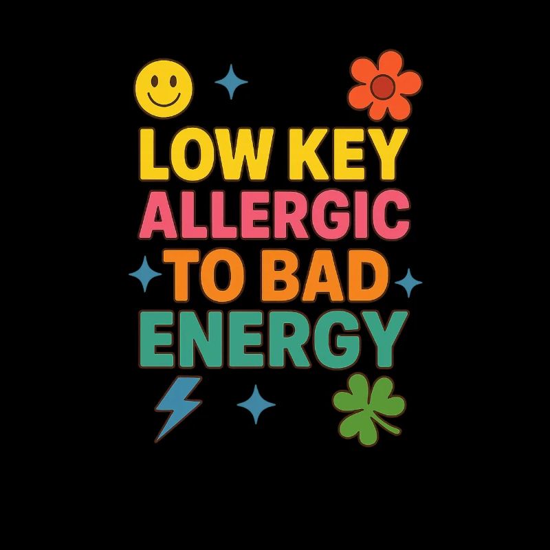 Low Key Allergic to Bad Energy, Positive Saying 
