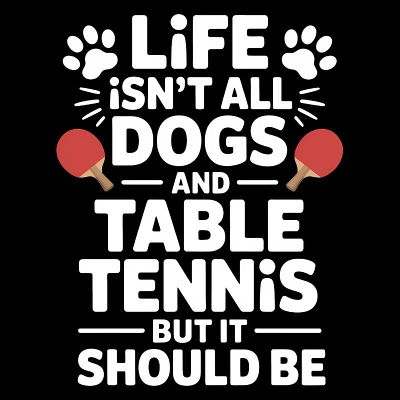 Cadeau de plaisanterie de tennis de table avec des mots de chien