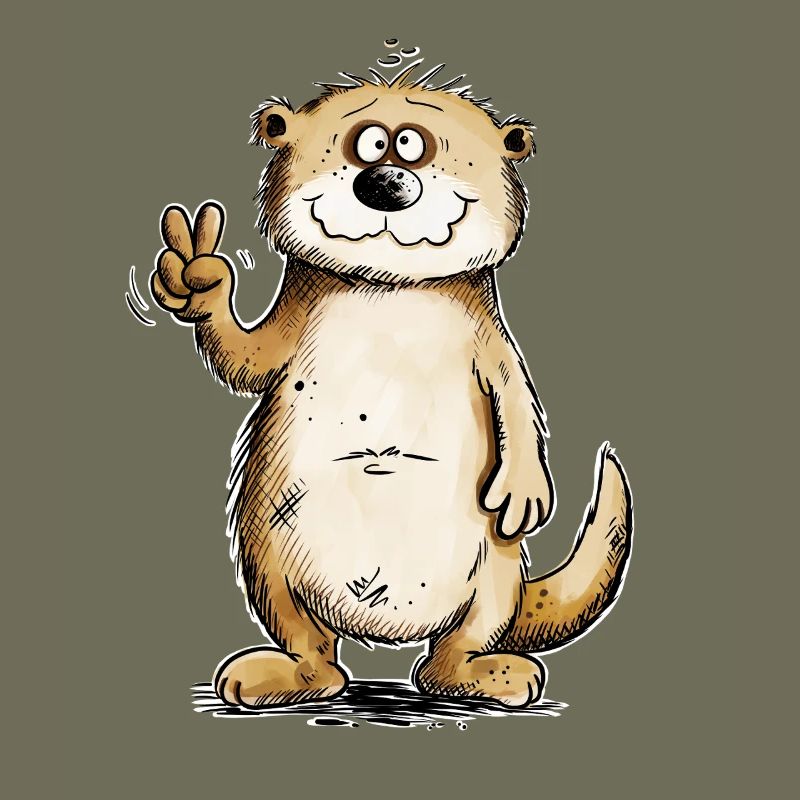 Conception du signe de paix de la loutre