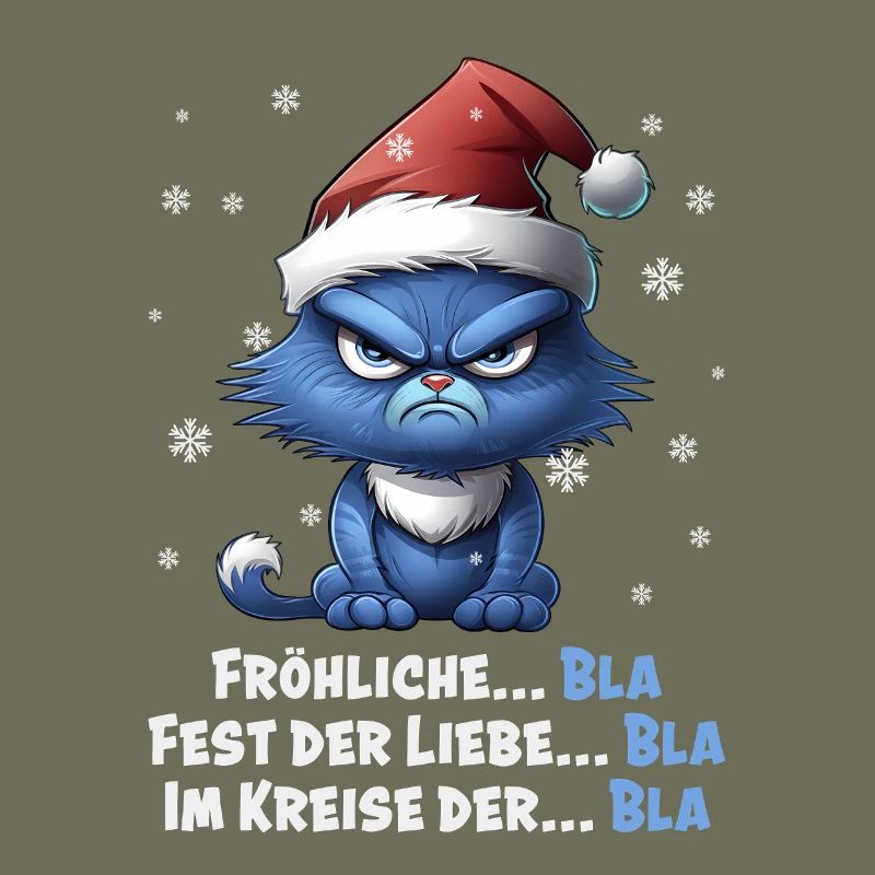 I Hate Christmas - Grumpy Blue Cat