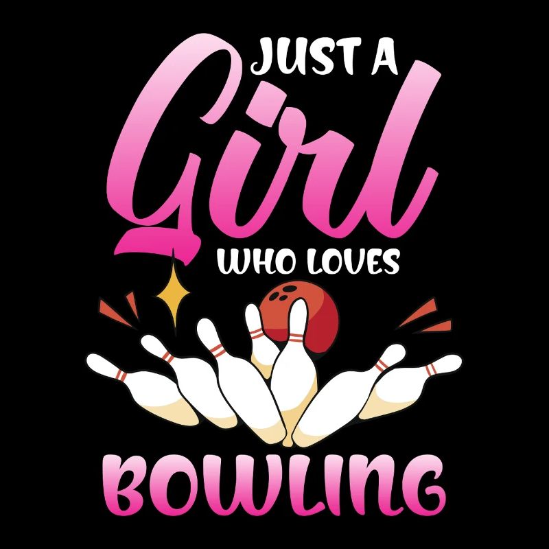Girl Loves Bowling in Pink Gradient