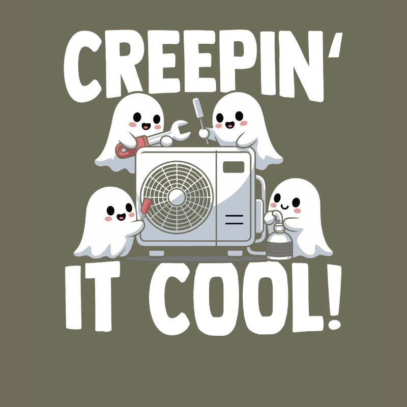 Gruseliger HVAC Geist Geschenk Klima Techniker