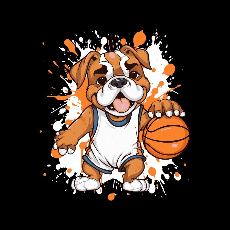 Basketball bulldog in sprint
