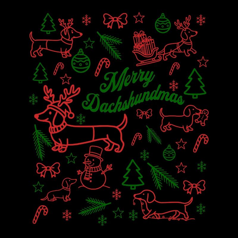 Dachshund Christmas Pattern