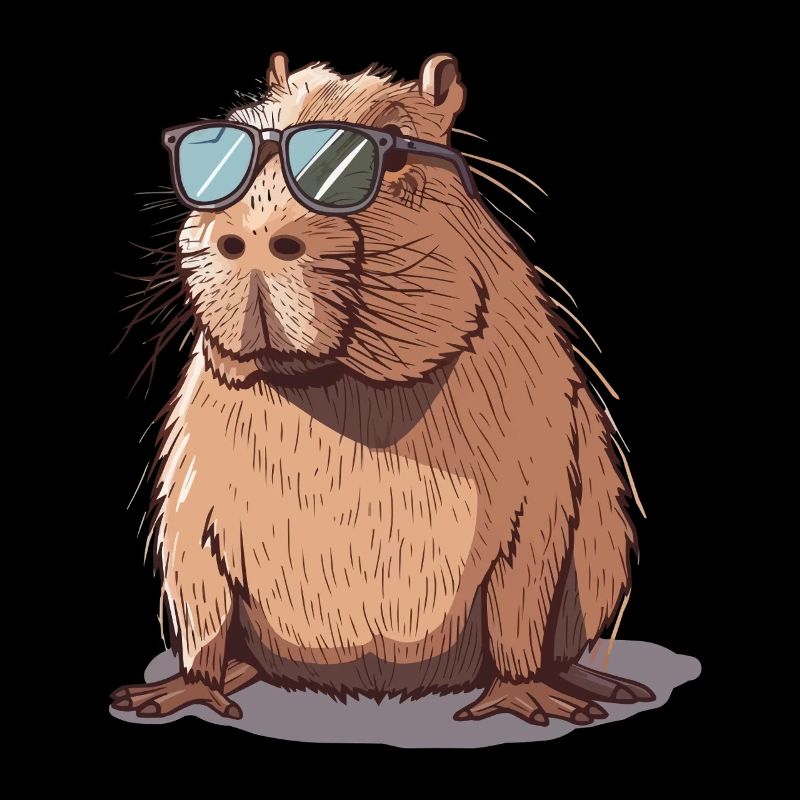 Coole Capybara mit Sonnenbrille Illustration