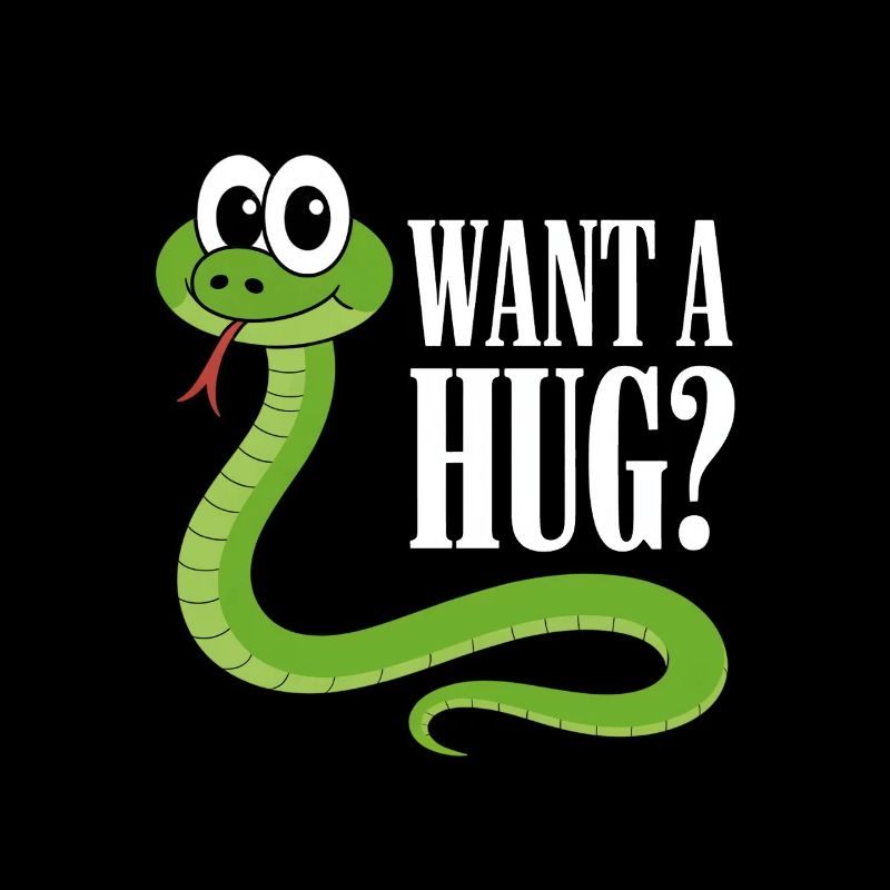 Tu veux un câlin ? Dessin animé de serpent mignon