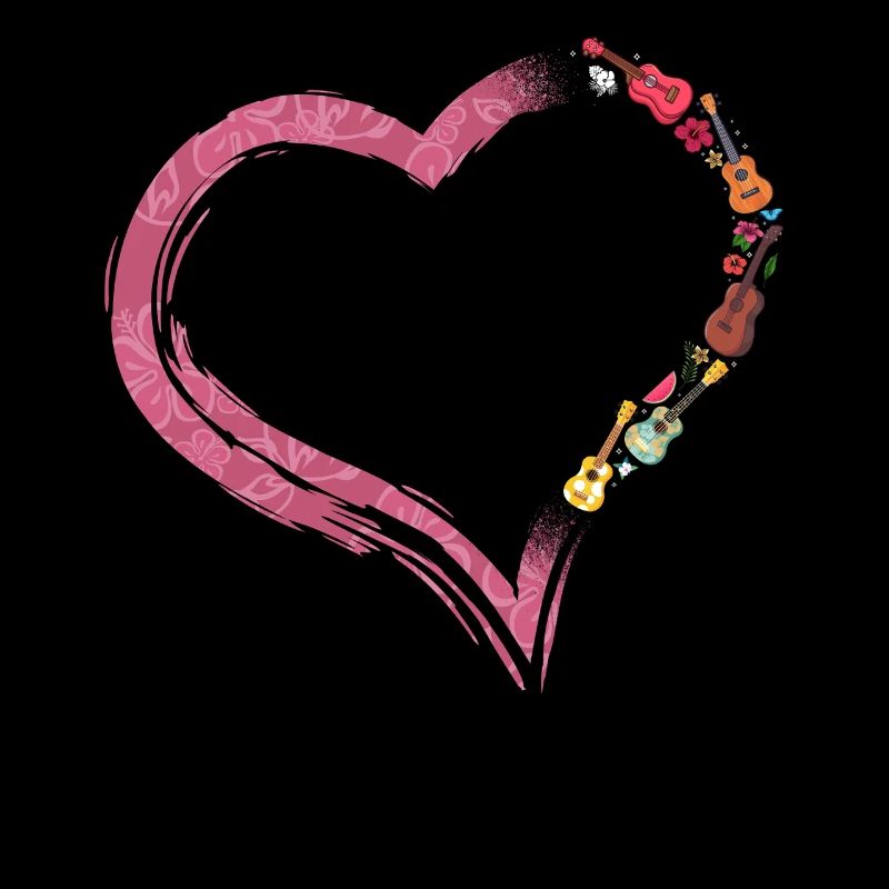 Hawaiian Ukulele Uke Heart