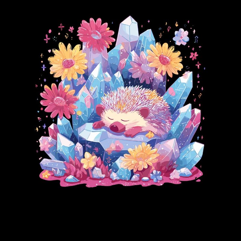 Hérisson endormi dans le jardin de cristal
