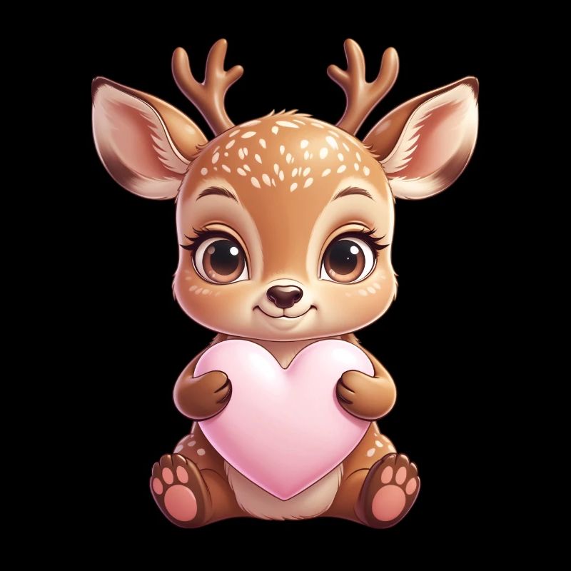 Little fawn with a heart