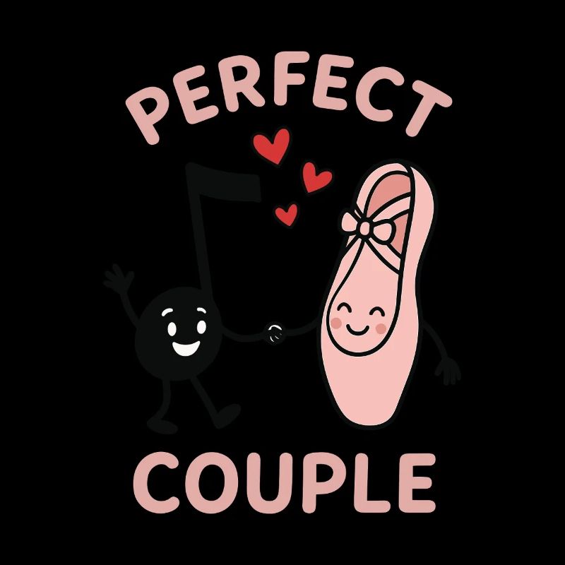 Parfait Couple Musique Note de Ballet Shoe Hearts