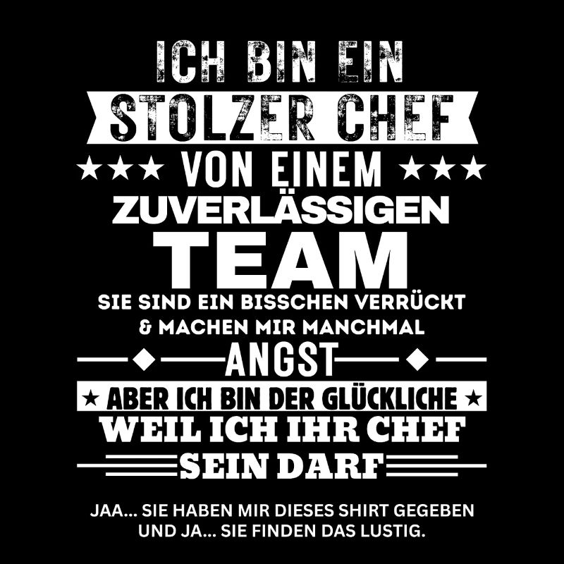 Stolzer Chef von einem zuverlässigen Team