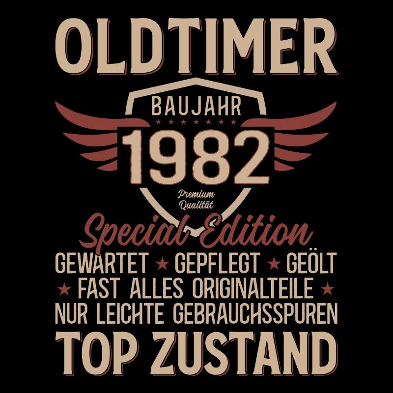44. Geburtstag Shirt – Oldtimer 1982 Vintage Retro