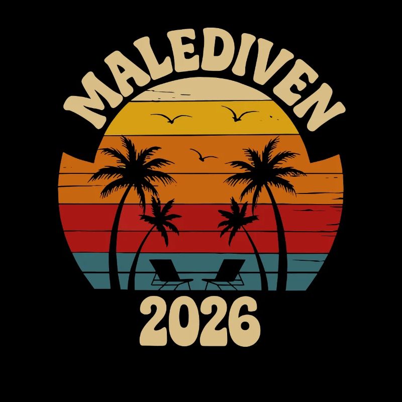 Malediven 2026 Retro Palmen