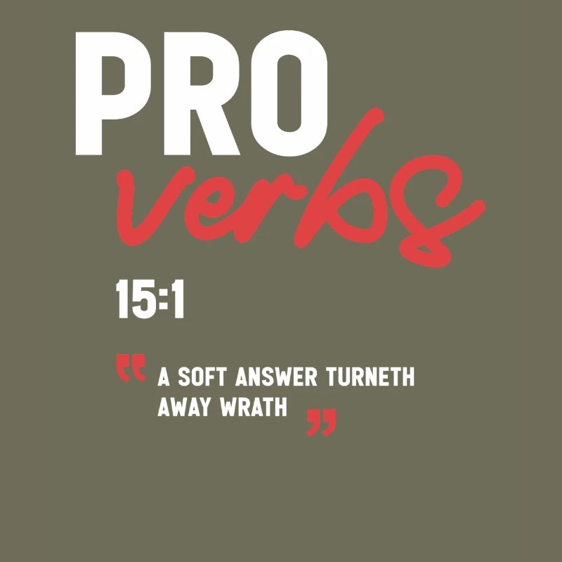 A Soft Answer Turneth Away Wrath Proverbs 15:1 