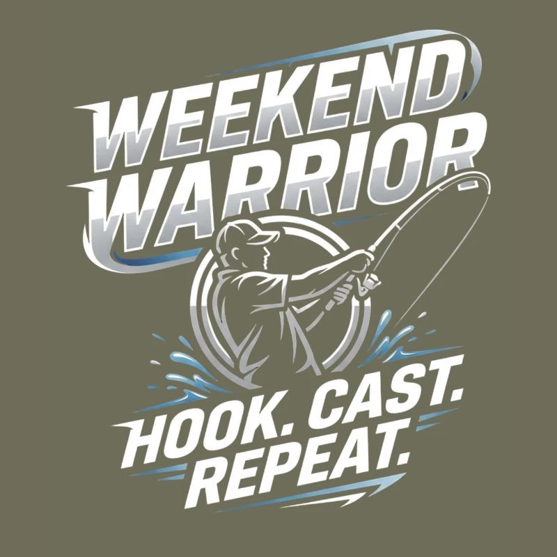 Weekend Warrior Hook Cast Repeat Angler Spruch