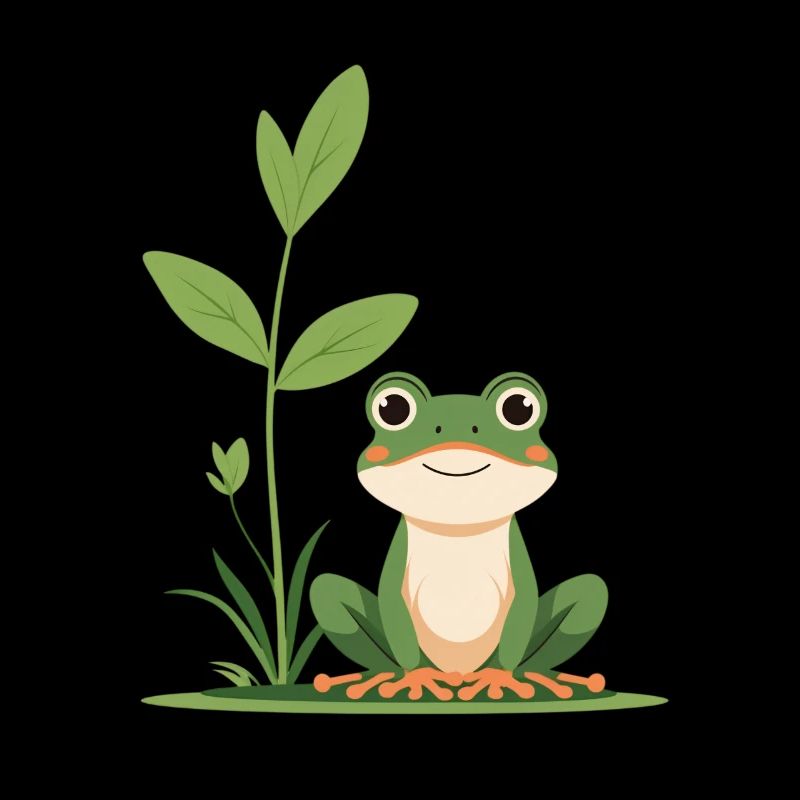 Petite grenouille dans la forêt d’herbe