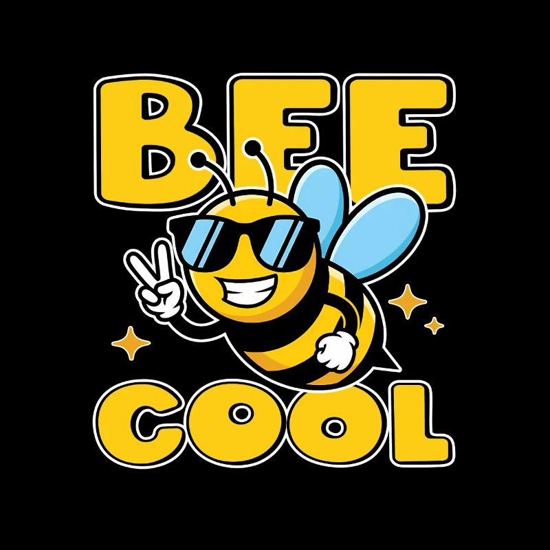 Bee Cool – funny bee with sunglasses & peace