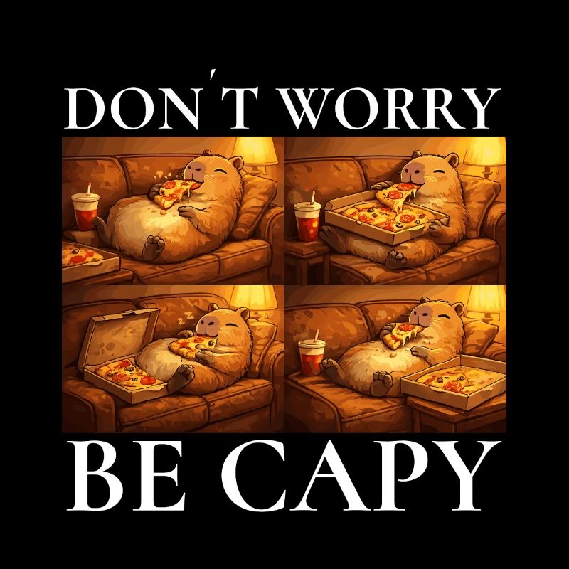 Ne vous inquiétez pas, motif pizza capybara