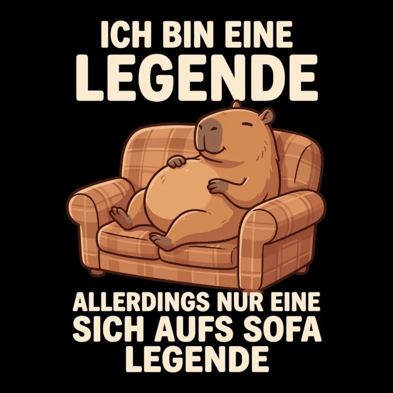 Motif drôle de détendue du canapé capybara