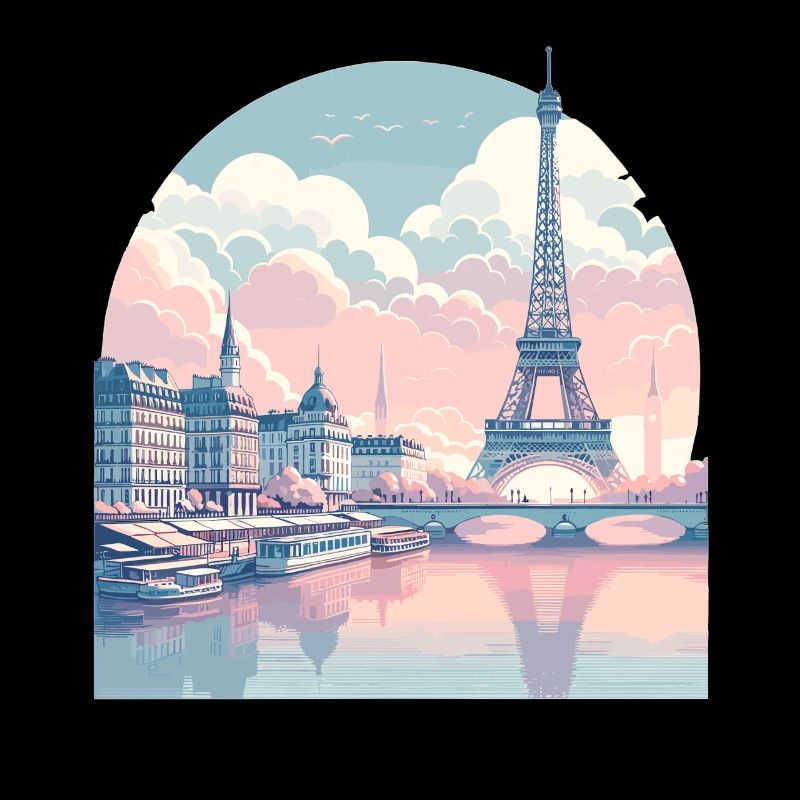 Pastell Paris: Skyline am Seine