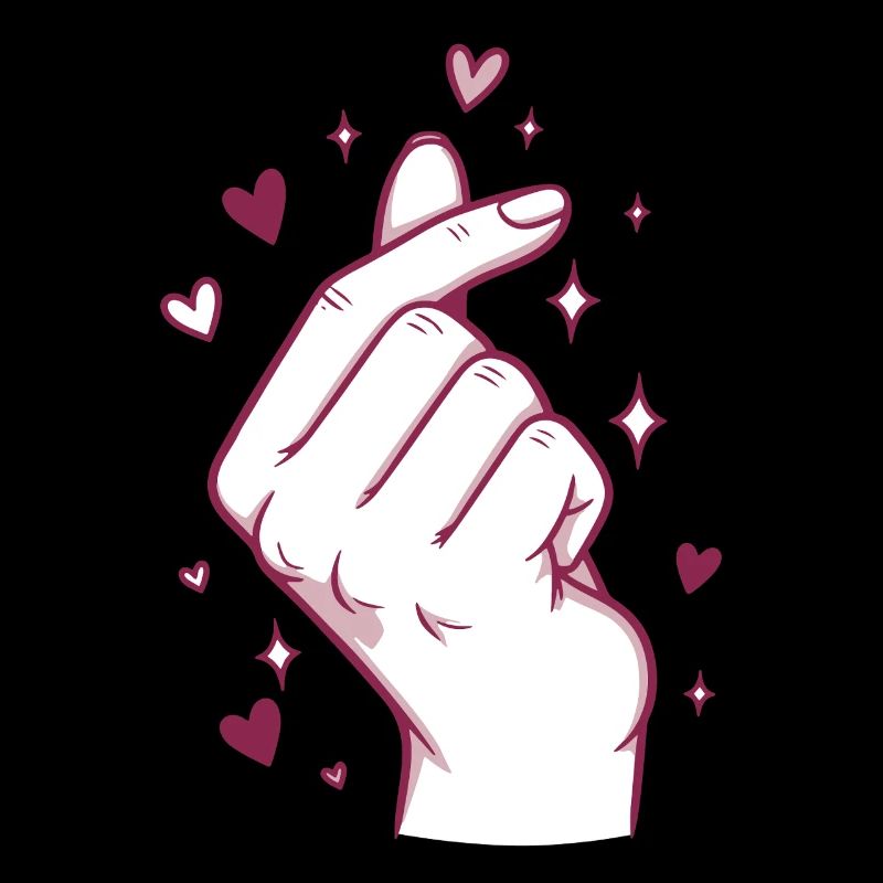 Kpop Musique coréenne Doigts mignons Cœur Amour Corée