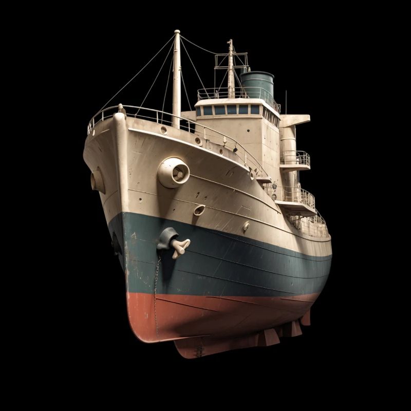 Vintage Cargo Ship Closeup