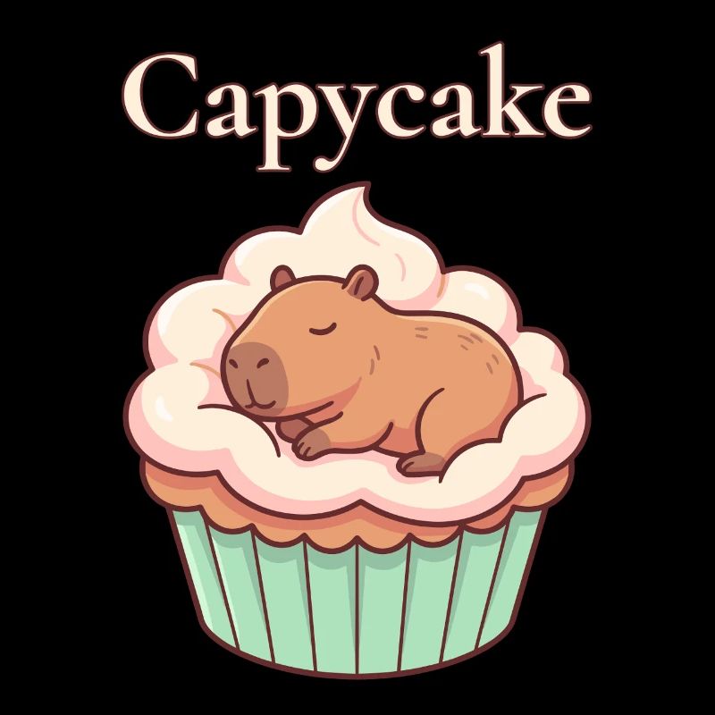 Capycake Cute Capybara Cupcake Motif