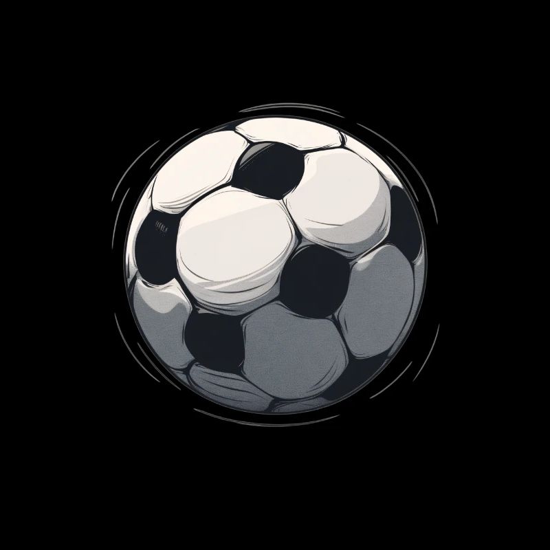 Sketch de football en noir et blanc
