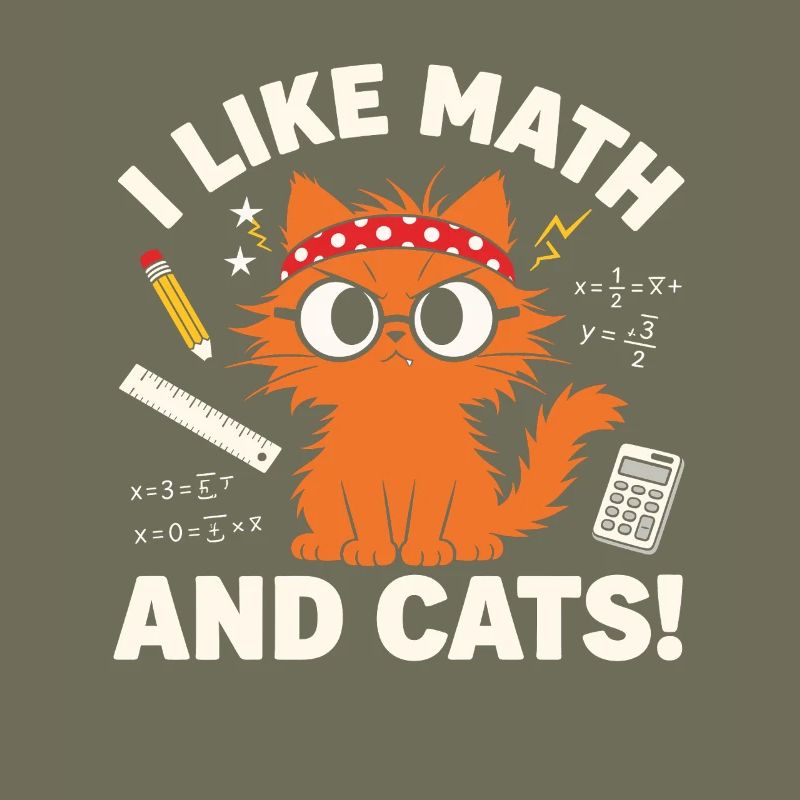 I Like Math and Cats Funny Teacher Cat