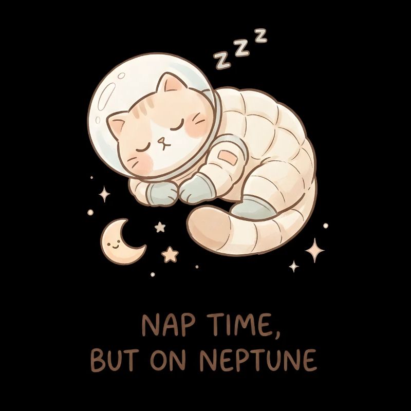 Nickerchen Neptun | Süße Space Katze