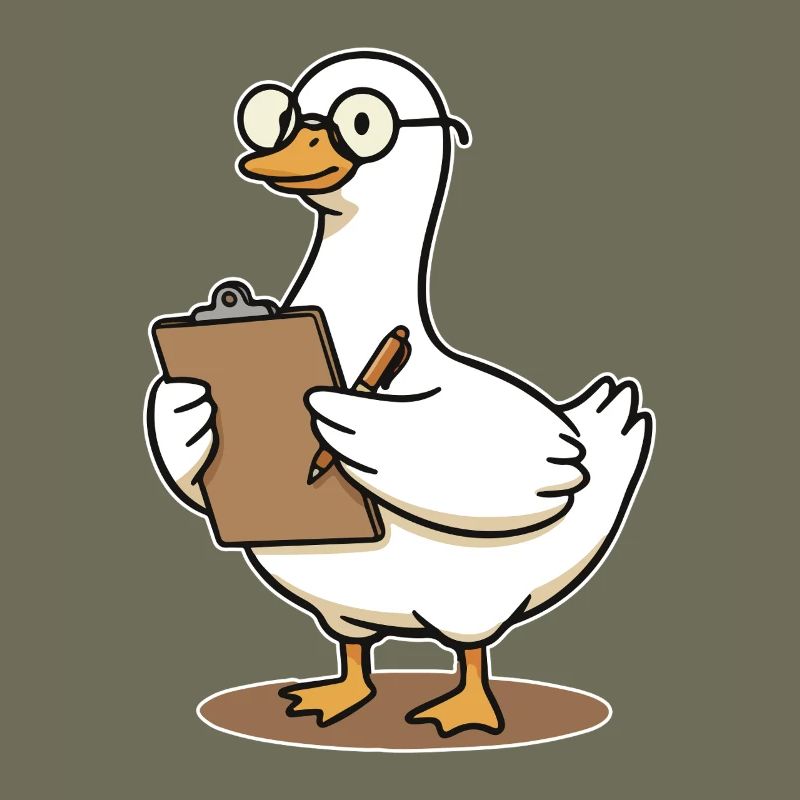 Canard avec des verres Bloc-notes