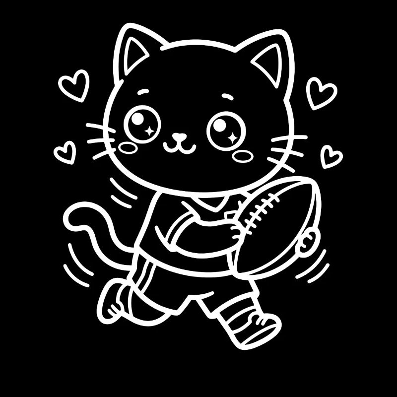 Rugby Kawaii Cat